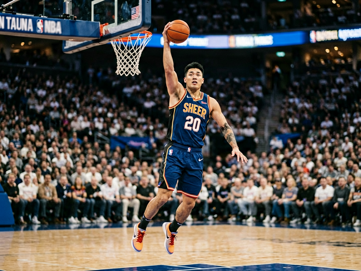NBA篮球赛场精彩进球